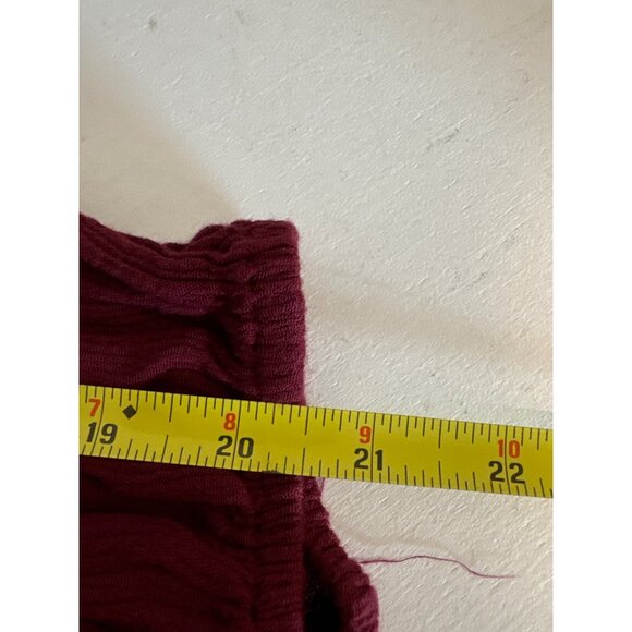 Entro Womens Top Sz L Maroon Embroidered Tunic Floral Embroidered Boho Tasseled - Picture 7 of 10